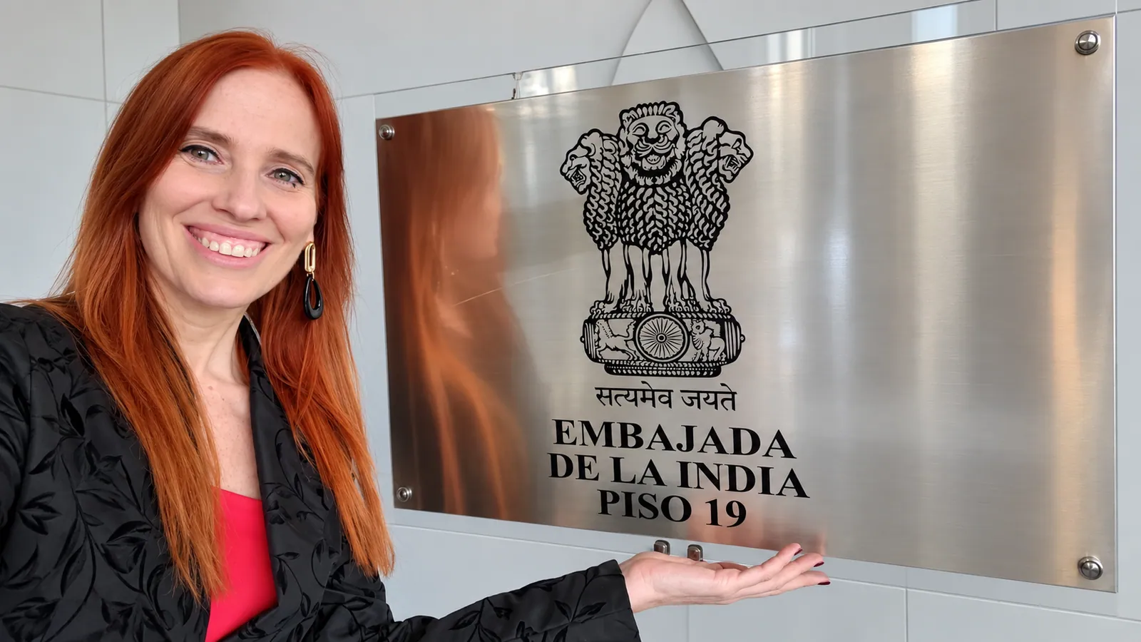Silvina Draiman en la Embajada de la India